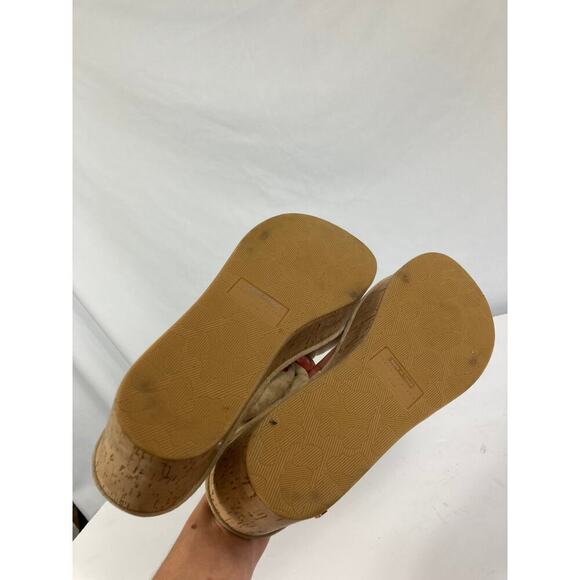 Veronica Beard Geno Cork Wedge Sandals in Sand Size 9.5 - Picture 6 of 7